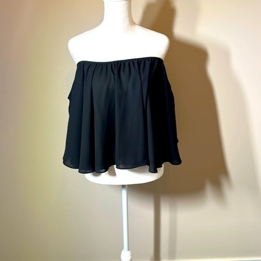 Aqua off the shoulder sheer top Size S